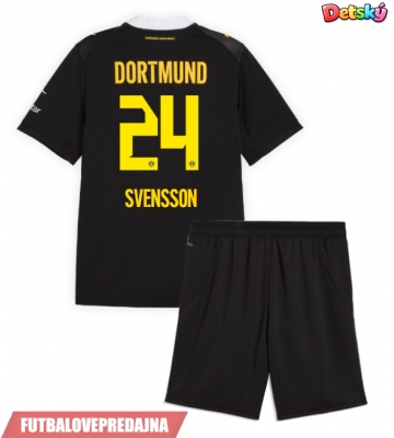 Lacne Dětský Futbalové dres Borussia Dortmund Daniel Svensson #24 2026-27 Krátky Rukáv - Preč (+ trenírky)